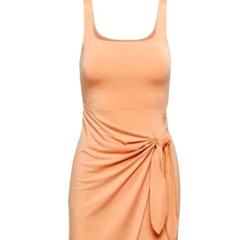 Aritzia Saturn Mini Wrap Dress Coral